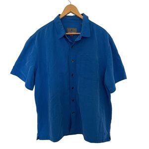 Royal Robbins Bright Blue Desert Pucker Dry Adventure Short Sleeve Dress Shirt